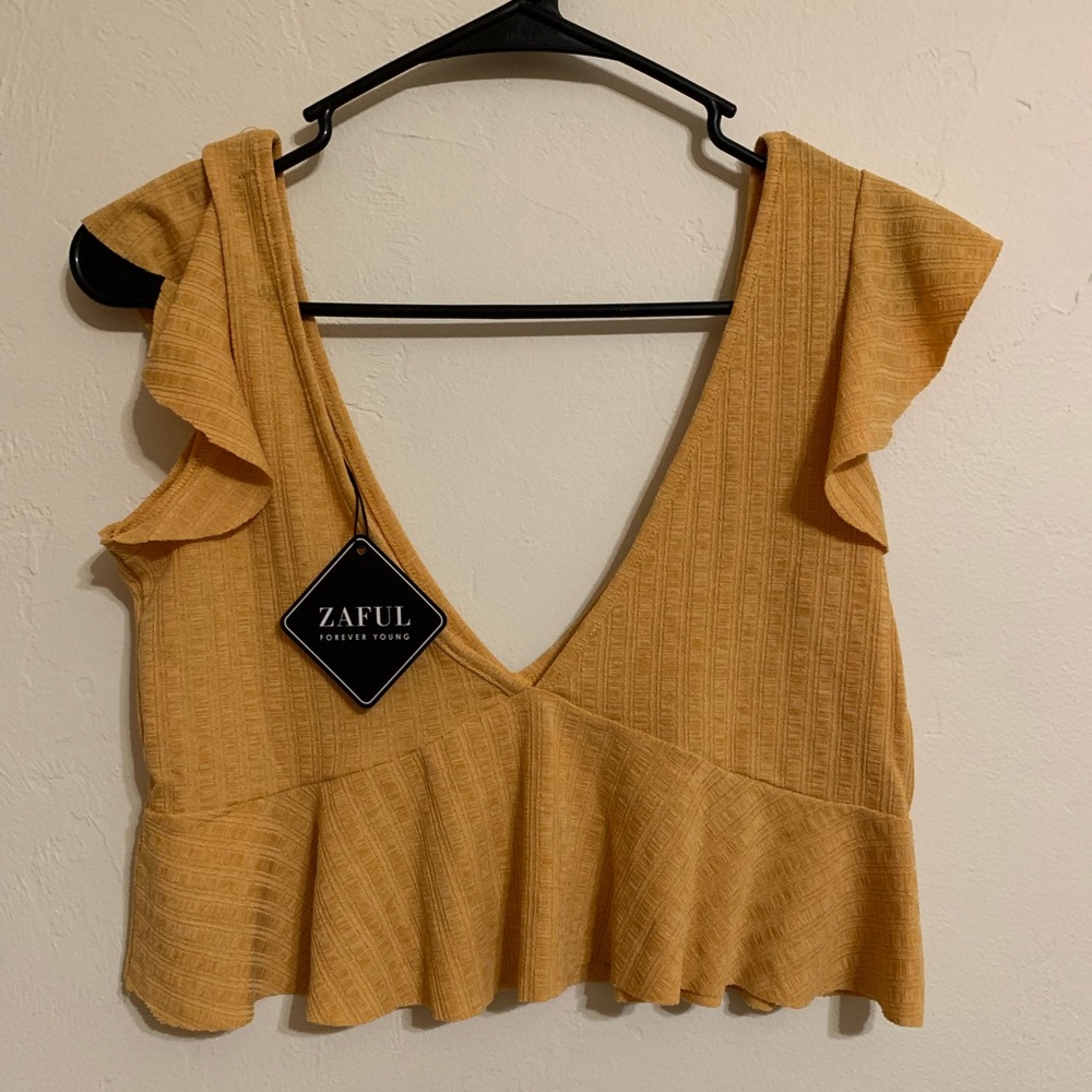 Yellow crop top